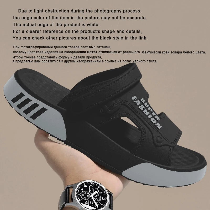 Men Slippers Summer EVA Soft-soled Platform Slides Sandals Indoor Outdoor Walking Beach Shoes Flip Flops Mens Home Shoes
