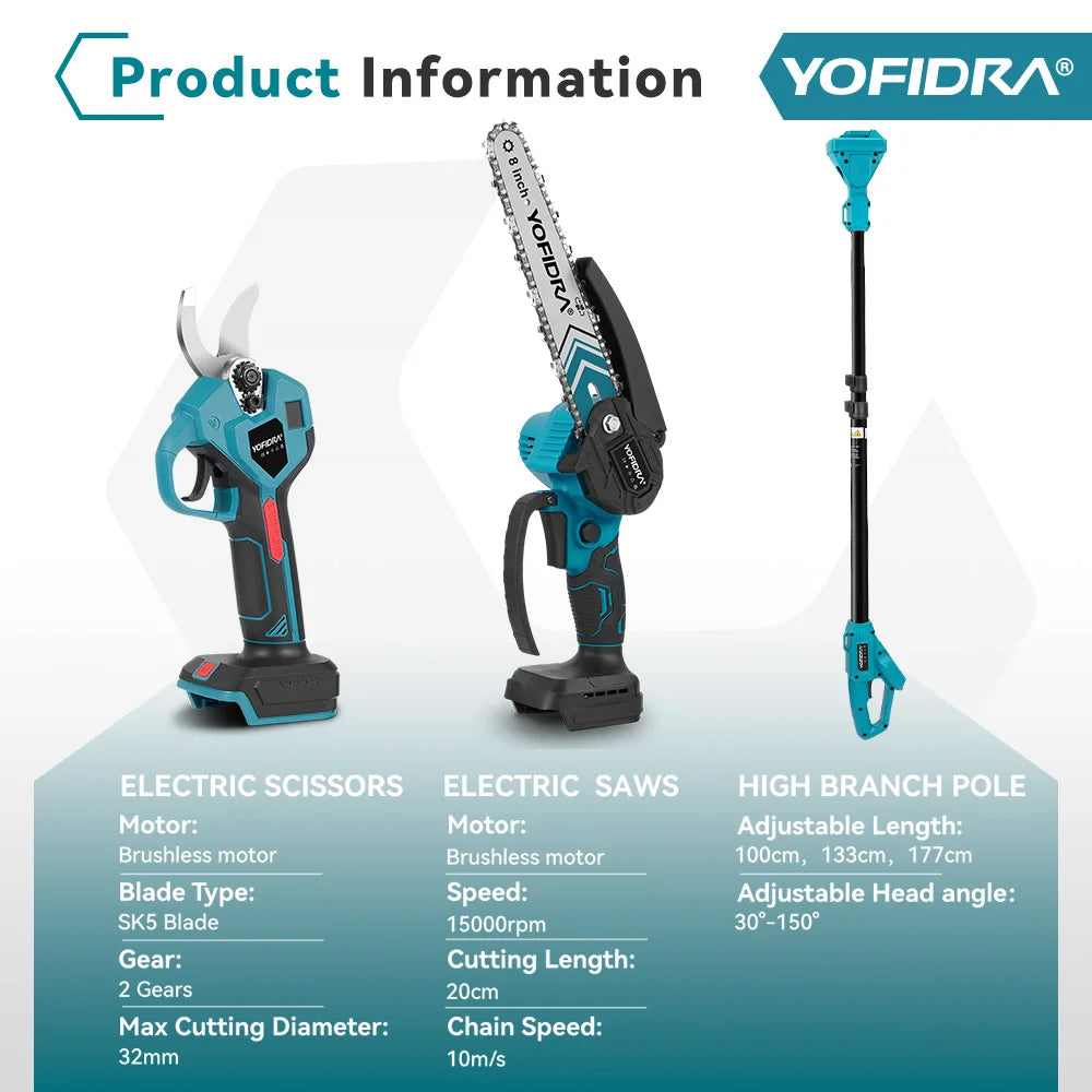 YOFIDRA Brushless High Branch Chainsaw PowerTrim