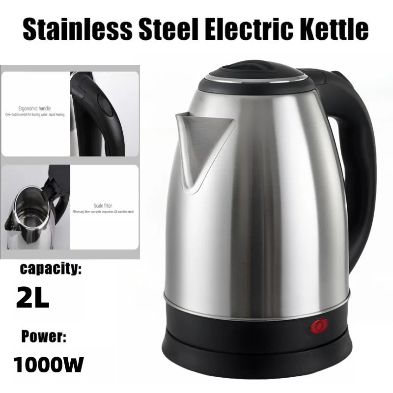 Electric Kettle 2L Hot Water Kettle Stainless Steel Electric Teapot Coffee Tea Beverage Boiler Electric Water Heater 220v/230v