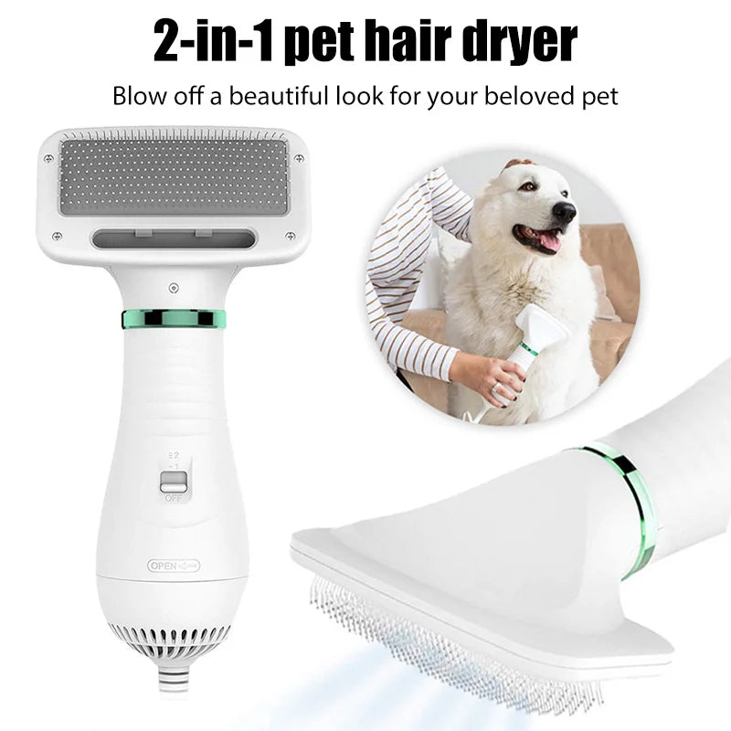 2 In 1 Pet Hair Dryer Brush Grooming for Cat and Dog Brush Professional Home Grooming Furry Drying Portable Dog Blower  Comb