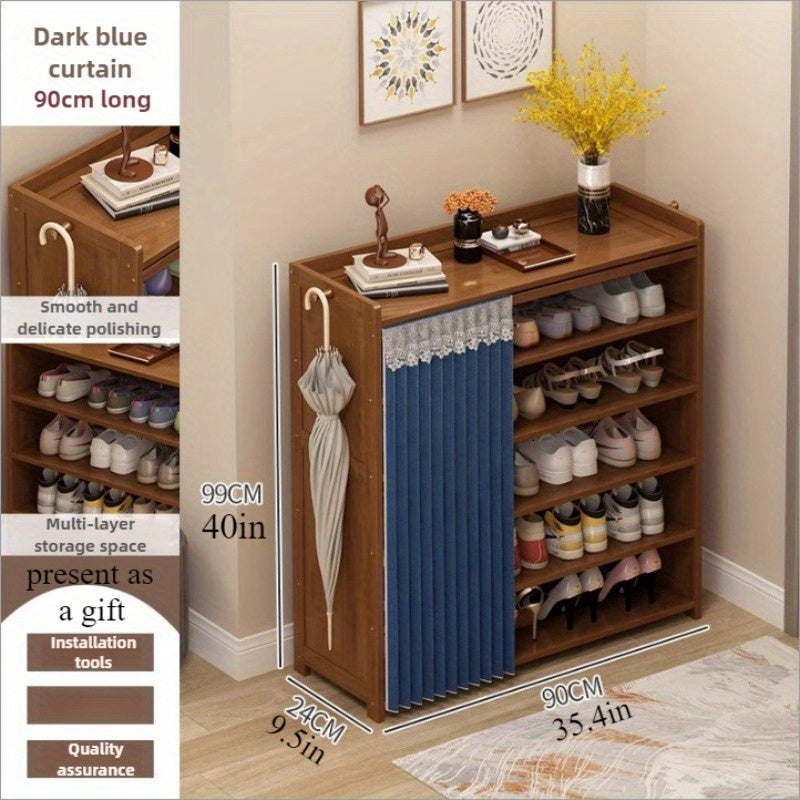 [Space-Saving Bamboo Shoe Rack] Bamboo Shoe Rack - Space-Saving, Multi-Layer Freestanding Organizer with Wood Grain Finish for Dorms &amp; Entryways, Easy Assembly, Brown