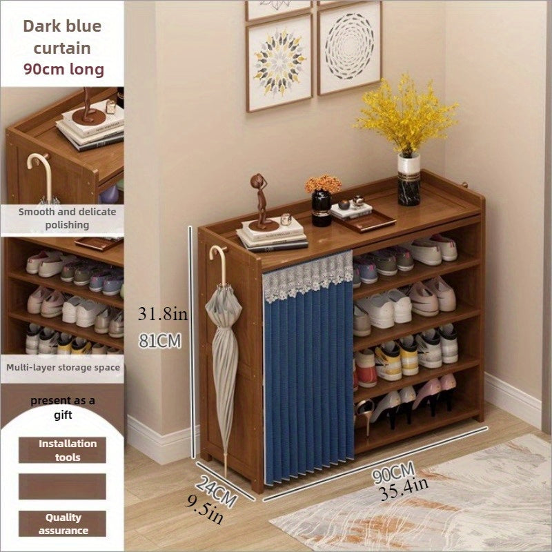 [Space-Saving Bamboo Shoe Rack] Bamboo Shoe Rack - Space-Saving, Multi-Layer Freestanding Organizer with Wood Grain Finish for Dorms &amp; Entryways, Easy Assembly, Brown